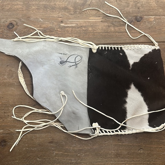 Shelly Litvak Rare cowhide shoulder bag original silver and turquoise detail - Picture 4 of 10